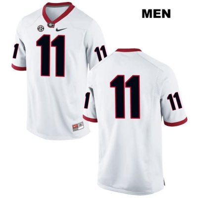 Men's Georgia Bulldogs NCAA #11 Tommy Bush Nike Stitched White Authentic No Name College Football Jersey ZCU8254PL